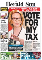 Herald Sun (Australia) Newspaper Front Page for 2 May 2013