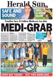 Herald Sun (Australia) Newspaper Front Page for 30 April 2013