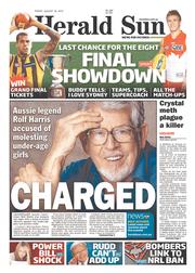Herald Sun (Australia) Newspaper Front Page for 30 August 2013