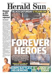 Herald Sun (Australia) Newspaper Front Page for 31 January 2014