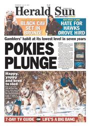 Herald Sun (Australia) Newspaper Front Page for 31 July 2013