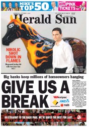 Herald Sun (Australia) Newspaper Front Page for 3 October 2012