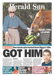 Herald Sun (Australia) Newspaper Front Page for 3 October 2013
