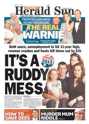 Herald Sun (Australia) Newspaper Front Page for 3 August 2013