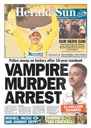 Herald Sun (Australia) Newspaper Front Page for 4 July 2013