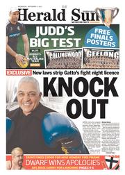 Herald Sun (Australia) Newspaper Front Page for 4 September 2013