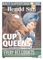 Herald Sun (Australia) Newspaper Front Page for 5 November 2013