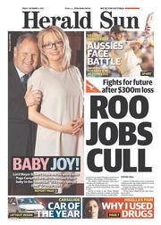 Herald Sun (Australia) Newspaper Front Page for 6 December 2013