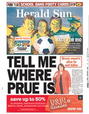 Herald Sun (Australia) Newspaper Front Page for 6 June 2013