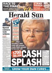 Herald Sun (Australia) Newspaper Front Page for 6 August 2013