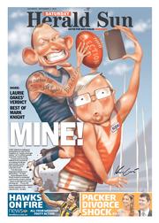 Herald Sun (Australia) Newspaper Front Page for 7 September 2013
