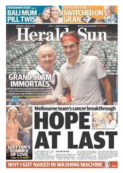Herald Sun (Australia) Newspaper Front Page for 8 January 2014