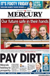 Hobart Mercury (Australia) Newspaper Front Page for 10 May 2013