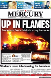 Hobart Mercury (Australia) Newspaper Front Page for 10 September 2013
