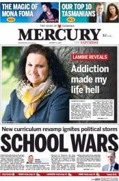 Hobart Mercury (Australia) Newspaper Front Page for 11 January 2014