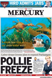 Hobart Mercury (Australia) Newspaper Front Page for 12 April 2013