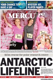 Hobart Mercury (Australia) Newspaper Front Page for 13 May 2013