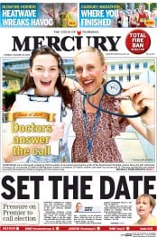 Hobart Mercury (Australia) Newspaper Front Page for 14 January 2014