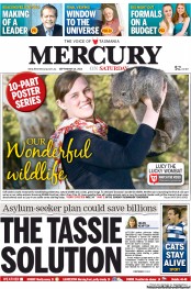 Hobart Mercury (Australia) Newspaper Front Page for 14 September 2013