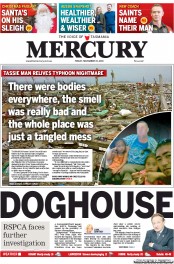 Hobart Mercury (Australia) Newspaper Front Page for 15 November 2013
