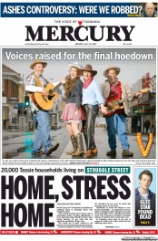 Hobart Mercury (Australia) Newspaper Front Page for 15 July 2013
