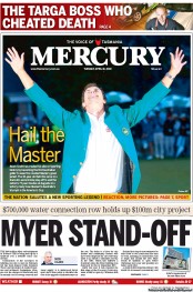 Hobart Mercury (Australia) Newspaper Front Page for 16 April 2013