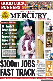 Hobart Mercury (Australia) Newspaper Front Page for 18 May 2013