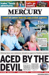 Hobart Mercury (Australia) Newspaper Front Page for 18 July 2013