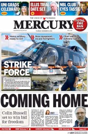 Hobart Mercury (Australia) Newspaper Front Page for 19 December 2013