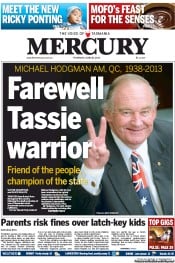 Hobart Mercury (Australia) Newspaper Front Page for 19 June 2013