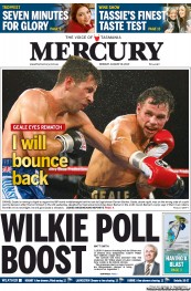 Hobart Mercury (Australia) Newspaper Front Page for 19 August 2013