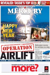 Hobart Mercury (Australia) Newspaper Front Page for 1 January 2014