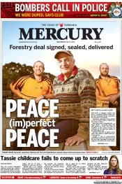 Hobart Mercury (Australia) Newspaper Front Page for 1 May 2013