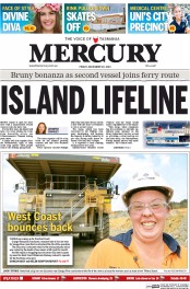 Hobart Mercury (Australia) Newspaper Front Page for 20 December 2013