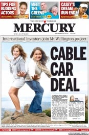 Hobart Mercury (Australia) Newspaper Front Page for 20 January 2014