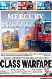 Hobart Mercury (Australia) Newspaper Front Page for 21 October 2013