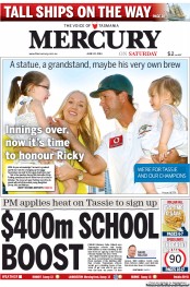 Hobart Mercury (Australia) Newspaper Front Page for 21 June 2013