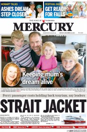 Hobart Mercury (Australia) Newspaper Front Page for 23 December 2013