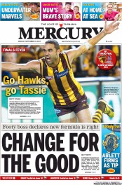Hobart Mercury (Australia) Newspaper Front Page for 23 September 2013