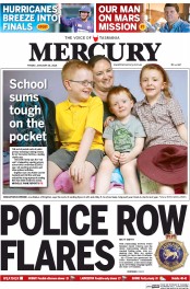 Hobart Mercury (Australia) Newspaper Front Page for 24 January 2014