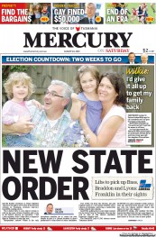 Hobart Mercury (Australia) Newspaper Front Page for 24 August 2013