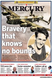 Hobart Mercury (Australia) Newspaper Front Page for 25 April 2013