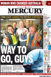 Hobart Mercury (Australia) Newspaper Front Page for 25 May 2013