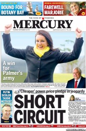 Hobart Mercury (Australia) Newspaper Front Page for 26 September 2013
