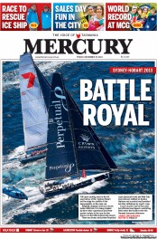Hobart Mercury (Australia) Newspaper Front Page for 27 December 2013