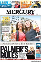 Hobart Mercury (Australia) Newspaper Front Page for 27 April 2013