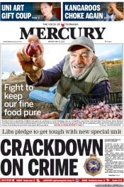 Hobart Mercury (Australia) Newspaper Front Page for 27 May 2013