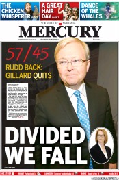 Hobart Mercury (Australia) Newspaper Front Page for 27 June 2013