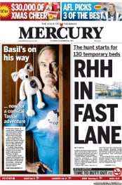 Hobart Mercury (Australia) Newspaper Front Page for 28 November 2013