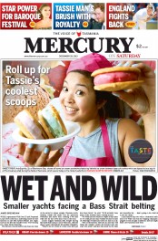 Hobart Mercury (Australia) Newspaper Front Page for 28 December 2013